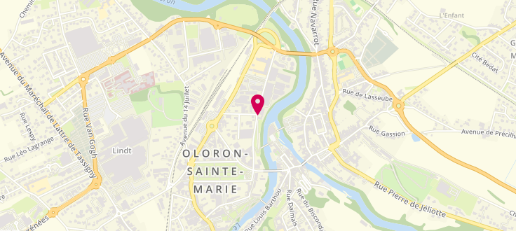 Plan de Pôle emploi d'Oloron Ste Marie, 7 Rue du Gouverneur Gal Bordes, 64400 Oloron-Sainte-Marie