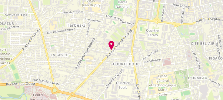 Plan de Pôle emploi de Tarbes - Pyrenees, 24 Avenue Aristide Briand, 65000 Tarbes