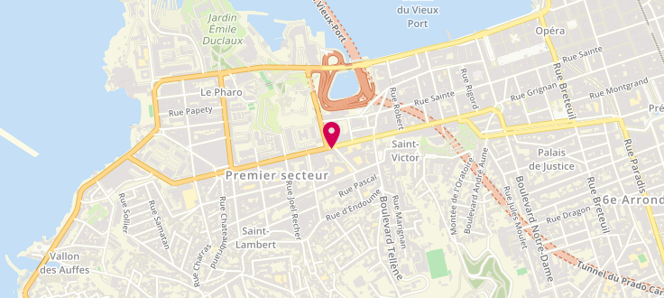 Plan de Pôle emploi de Marseille - Pharo, 23 Avenue de la Corse, 13007 Marseille