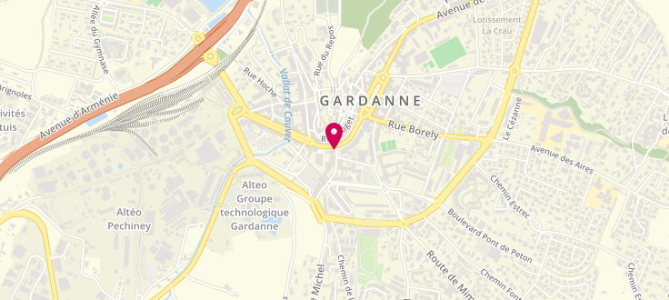 Plan de Pôle emploi de Gardanne, Cité Administrative<br />
Rue Jules Ferry, 13120 Gardanne