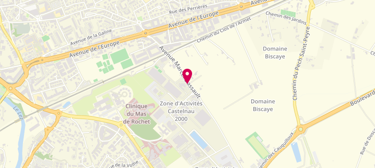Plan de Pôle emploi de Montpellier Castelnau, 400 Avenue Marcel Dassault, 34170 Castelnau-le-Lez