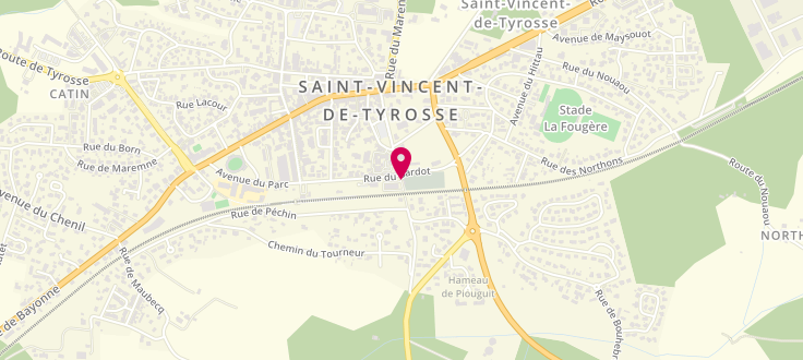 Plan de Pôle emploi de Saint Vincent de Tyrosse, 2 Allee des Pyrénées, 40230 Saint-Vincent-de-Tyrosse