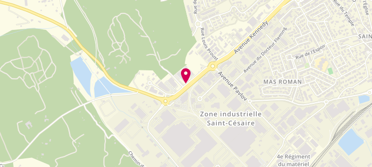 Plan de Pôle emploi de Nîmes - Saint Cesaire, Quartier Quiquillon<br />
3788 Avenue Kennedy, 30000 Nîmes