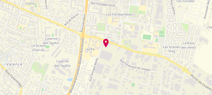 Plan de Pôle emploi de Valence - Victor Hugo, 354 Avenue de Chabeuil, 26000 Valence