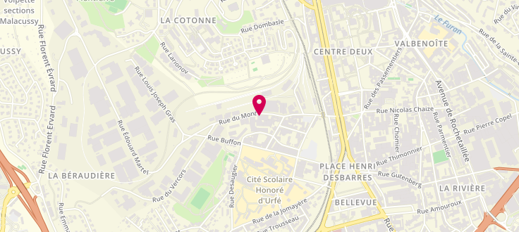 Plan de Pôle emploi de St Etienne Bellevue, 29 Bis Rue du Mont, 42100 Saint-Étienne