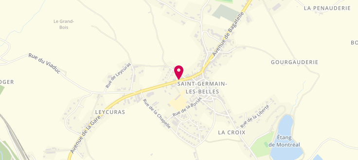 Plan de France services la Poste de Saint-Germain-les-Belles, 2 Avenue du Remblai, 87380 Saint-Germain-les-Belles