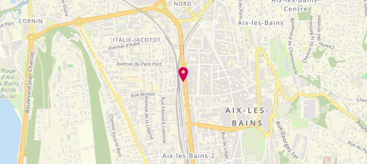 Plan de Pôle emploi d'Aix Les Bains, 128 Boulevard du President Wilson, 73100 Aix-les-Bains
