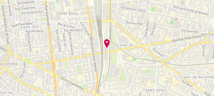 Plan de Pôle emploi de Lyon - Part-Dieu, 26 Rue General Mouton Duvernet, 69003 Lyon