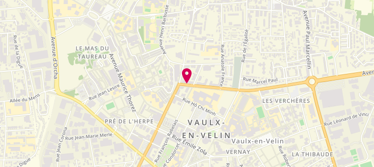 Plan de Pôle emploi de Vaulx en Velin, 1 Bis Avenue Salvador Allende, 69120 Vaulx-en-Velin