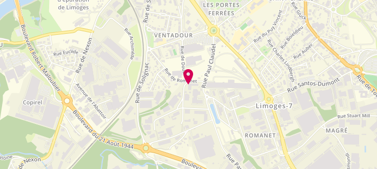 Plan de Pôle emploi de Limoges - Ventadour, 18 Rue Paul Claudel, 87006 Limoges