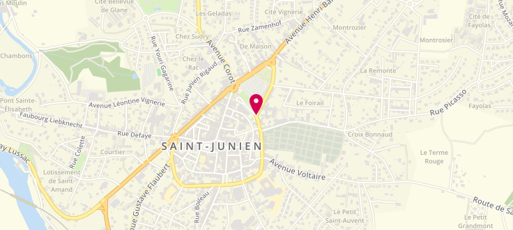 Plan de Pôle emploi de St Junien, 2 Avenue Anatole France, 87205 Saint-Junien