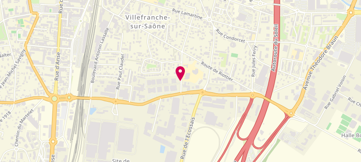 Plan de Pôle emploi de Villefranche Sur Saône, 588 Boulevard Albert Camus, 69400 Villefranche-sur-Saône