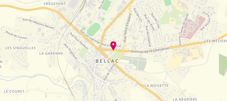 Plan de Pôle emploi de Bellac, Cs 20047<br />
4 Ter Rue du Général Arbellot, 87300 Bellac