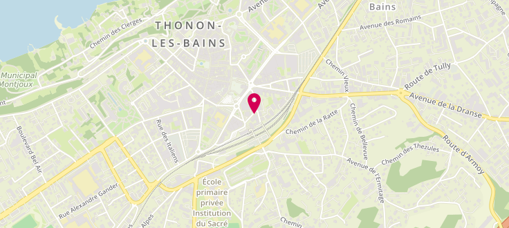 Plan de Pôle emploi de Thonon Les Bains, 22 Rue Jean Blanchard, 74200 Thonon-les-Bains