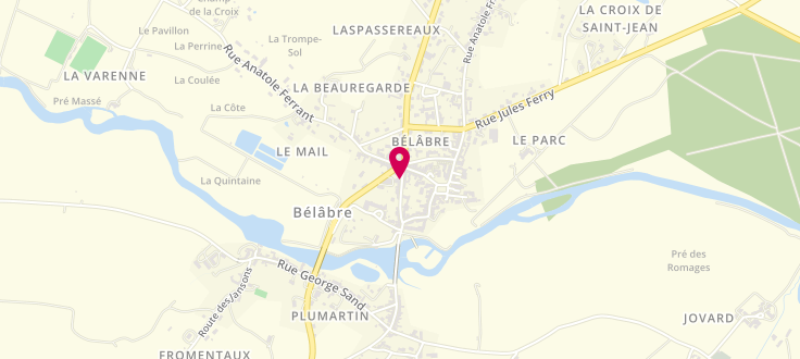 Plan de France services la Poste de Bélâbre, 4 Rue Aristide Briand, 36370 Bélâbre