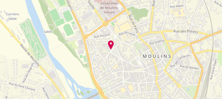 Plan de Pôle emploi de Moulins, 42 Place Jean Moulin, 03000 Moulins