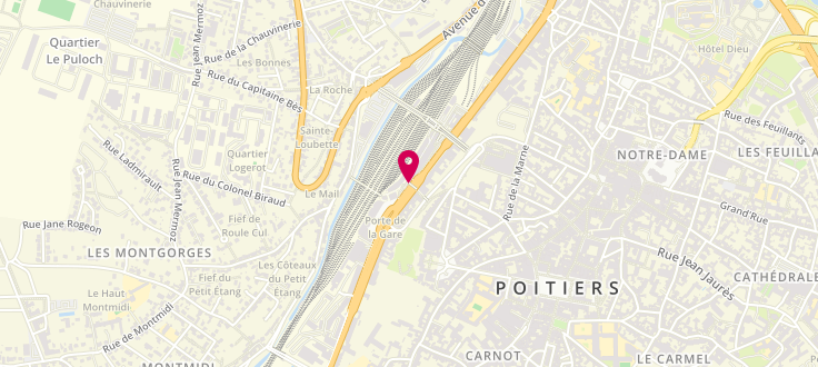 Plan de Pôle emploi de Poitiers - -Gare, 60 Boulevard du Grand Cerf, 86009 Poitiers
