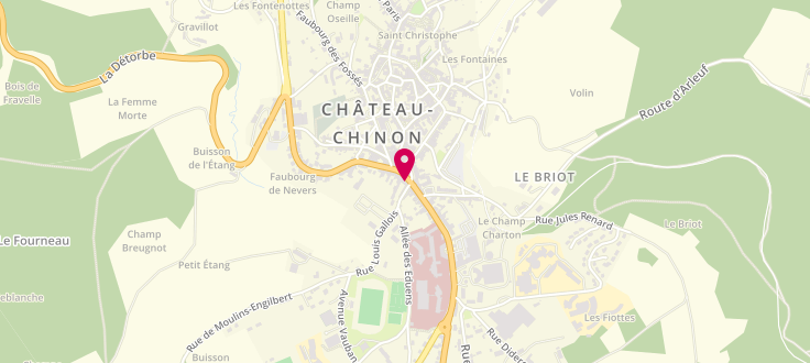 Plan de Relais Pôle emploi de Point Relais Chateau-Chinon, Maison de la Solidarite<br />
6 Place Notre Dame, 58120 Chateau Chinon