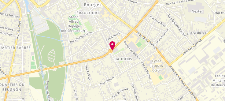 Plan de Pôle emploi de Bourges - Baudens, 5 Bis Boulevard du Marechal Joffre, 18000 Bourges