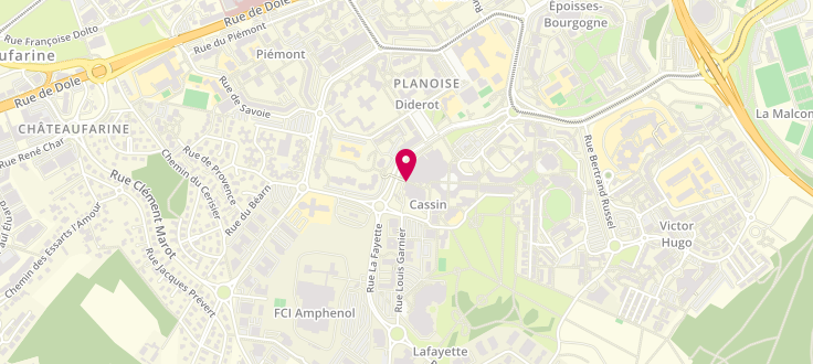 Plan de Pôle emploi de Besançon - Planoise, Cs 71703<br />
8 Rue Marc Bloch, 25043 Besançon