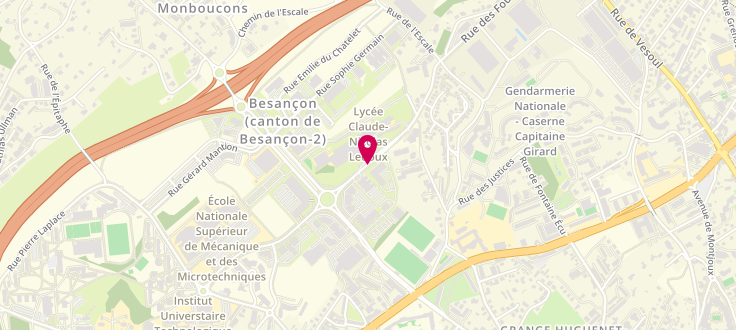 Plan de Pôle emploi de Besançon - Temis, 17 A Rue Alain Savary, 25007 Besançon