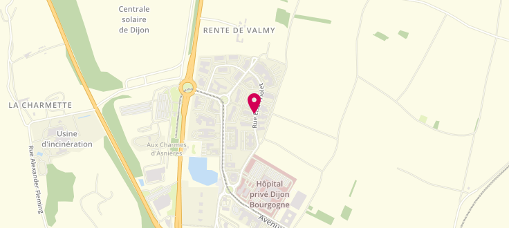 Plan de Pôle emploi de Dijon - Nord, Cs 86706<br />
33 Rue Elsa Triolet, 21000 Dijon