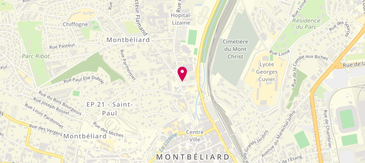 Plan de Pôle emploi de Montbéliard - Centre, 8 Avenue Gambetta, 25208 Montbéliard
