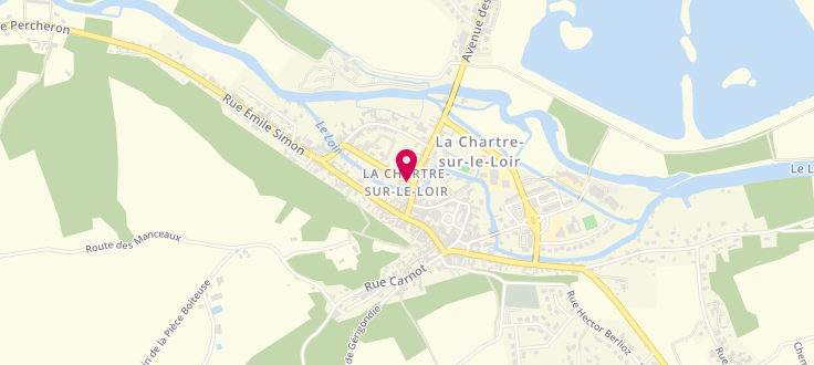 Plan de France services la Poste de la Chartre-sur-le-Loir, Bureau de Poste - Place de l'hôtel de Ville, 72340 La Chartre-sur-le-Loir