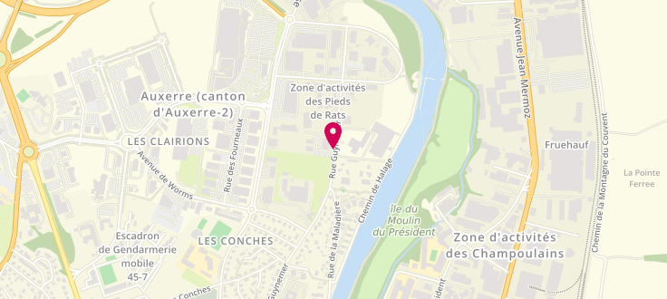 Plan de Pôle emploi d'Auxerre - Clairions, 49 Rue Guynemer, 89000 Auxerre