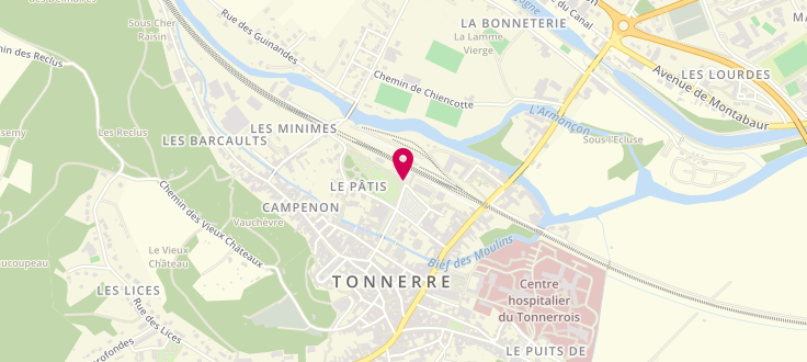 Plan de Relais Pôle emploi de Tonnerre, 5 Place de la Gare, 89700 Tonnerre