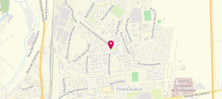 Plan de Pôle emploi de Châteaudun, 9 Place du Phénix, 28200 Châteaudun