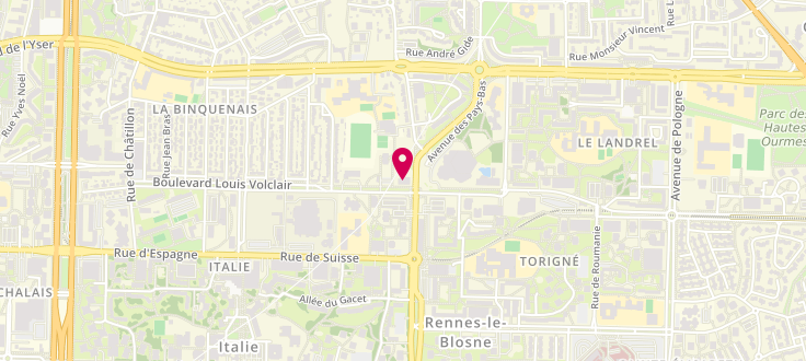 Plan de Pôle emploi de Rennes - Sud, 40 Avenue Andrée Viollis, 35200 Rennes