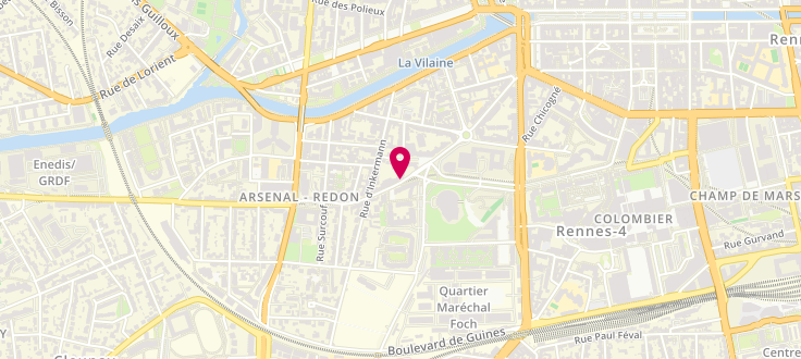 Plan de Pôle emploi de Rennes - Centre, 22 Rue de Redon, 35000 Rennes