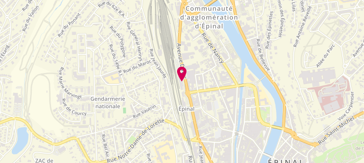 Plan de Pôle emploi d'Épinal - Dutac, 3 Place du Général de Gaulle, 88000 Épinal