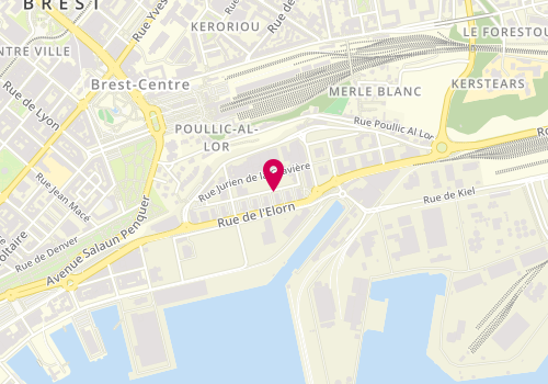 Plan de Pôle emploi de Brest - Marine, 130 Rue Ernest Hemingway, 29218 Brest