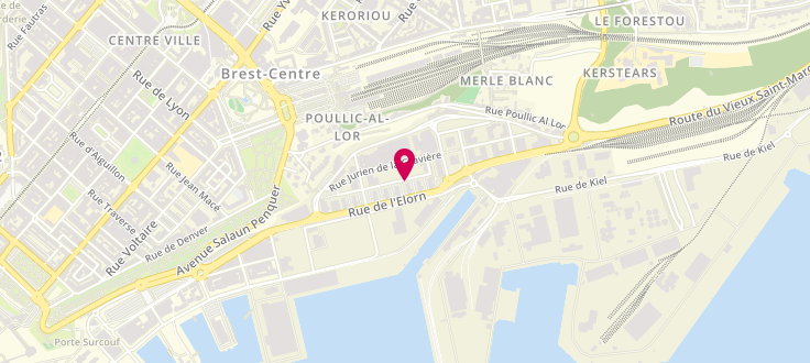 Plan de Pôle emploi de Brest - Marine, 130 Rue Ernest Hemingway, 29218 Brest