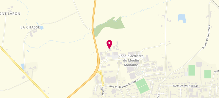 Plan de Pôle emploi de Combourg, Zone Artisanale du Moulin Madame<br />
4 Allée de Lohon, 35270 Combourg
