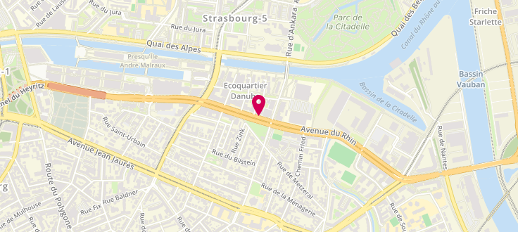 Plan de Pôle emploi de Strasbourg - Danube, 31 Avenue du Rhin, 67100 Strasbourg