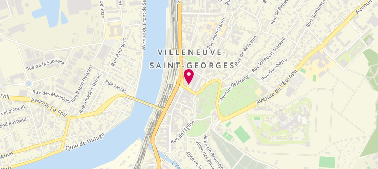 Plan de Pôle emploi de Villeneuve-Saint-Georges, 2 Rue Henri Janin, 94190 Villeneuve-Saint-Georges
