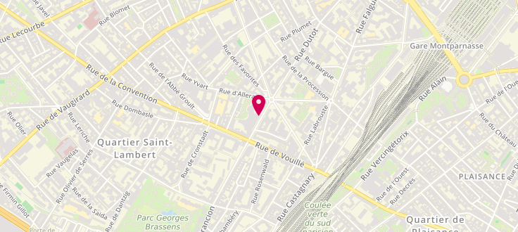 Plan de Agence spécialisée Pôle emploi AVS Placement Artistes, 10 Rue Brancion, 75015 Paris