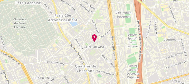Plan de Pôle emploi de Paris - 20ème Vitruve, 60 Rue Vitruve, 75020 Paris