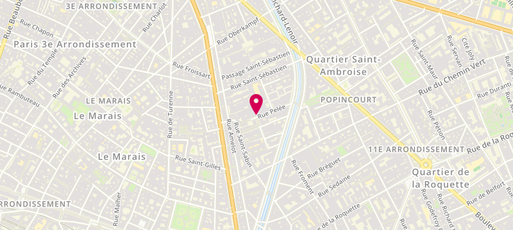 Plan de Pôle emploi de Paris - 11ème Beaumarchais, 11 Rue Pelée, 75011 Paris