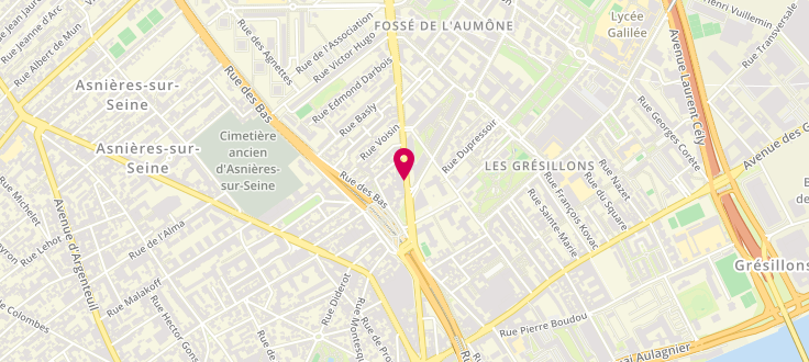 Plan de Pôle emploi d'Asnières-sur-Seine, Immeuble Grand Angle<br />
61 Avenue Gabriel Péri, 92600 Asnières-sur-Seine
