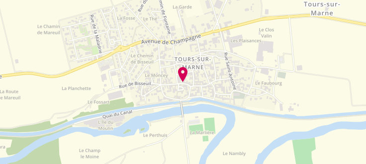 Plan de France services la Poste de Tours-sur-Marne, 1 Rue de la Halle, 51150 Tours-sur-Marne