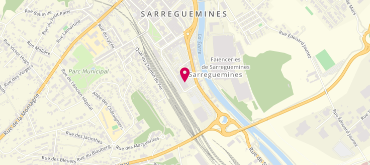 Plan de Pôle emploi de Sarreguemines, 42 Rue Poincaré, 57200 Sarreguemines