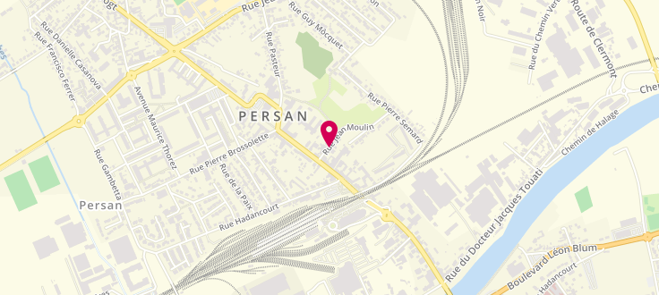 Plan de Pôle emploi de Persan, 4 Rue Jean Moulin, 95340 Persan