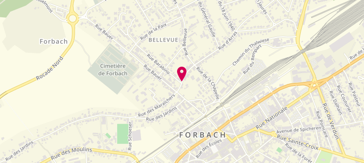 Plan de Pôle emploi de Forbach, 3 Rue d'Arras, 57600 Forbach