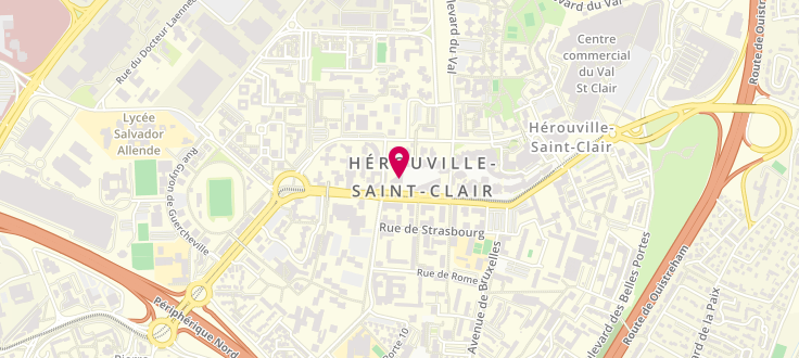 Plan de Pôle emploi d'Hérouville, Espace Jean Monnet<br />
8 Place de Leurope, 14201 Hérouville-Saint-Clair