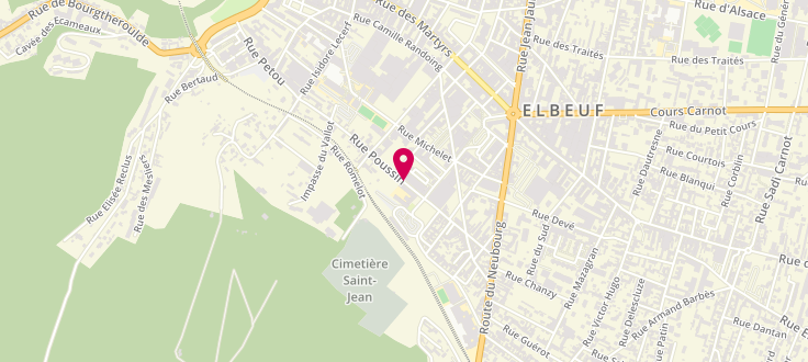 Plan de Pôle emploi d'Elbeuf, 39 Rue Poussin, 76504 Elbeuf