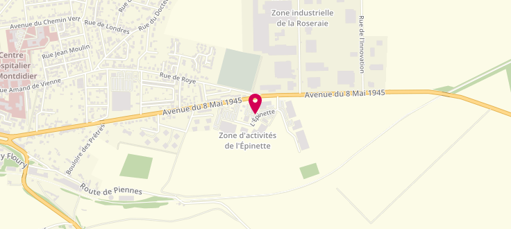 Plan de Pôle emploi de Montdidier, Zone Aménagement de l'Epinette<br />
8 Rue de Marthe, 80500 Montdidier